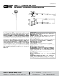 Thumbnail of document Manual - CLS2 - Capacitive Level Switch
